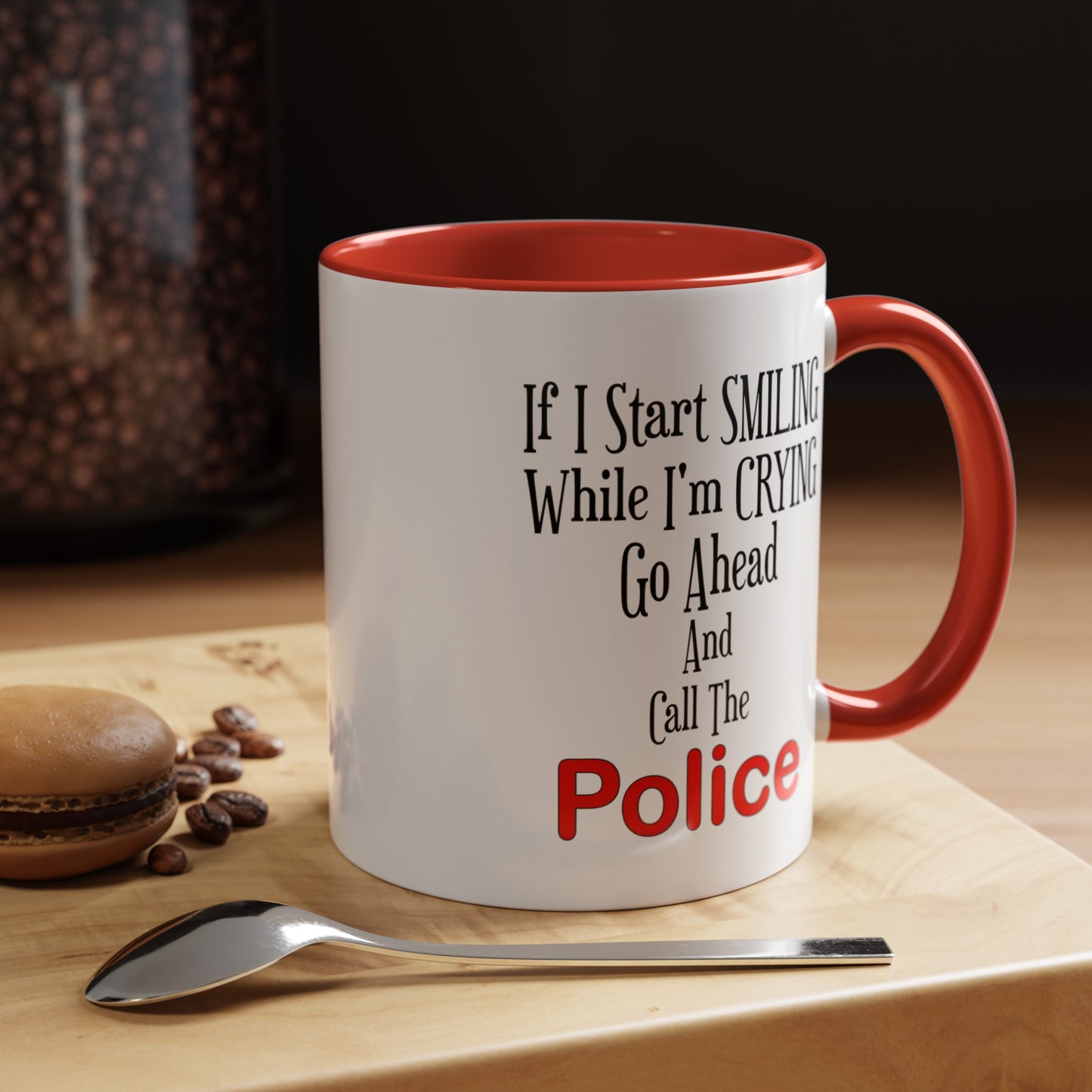 Smiling-Crying-Accent Coffee Mug (11, 15oz)