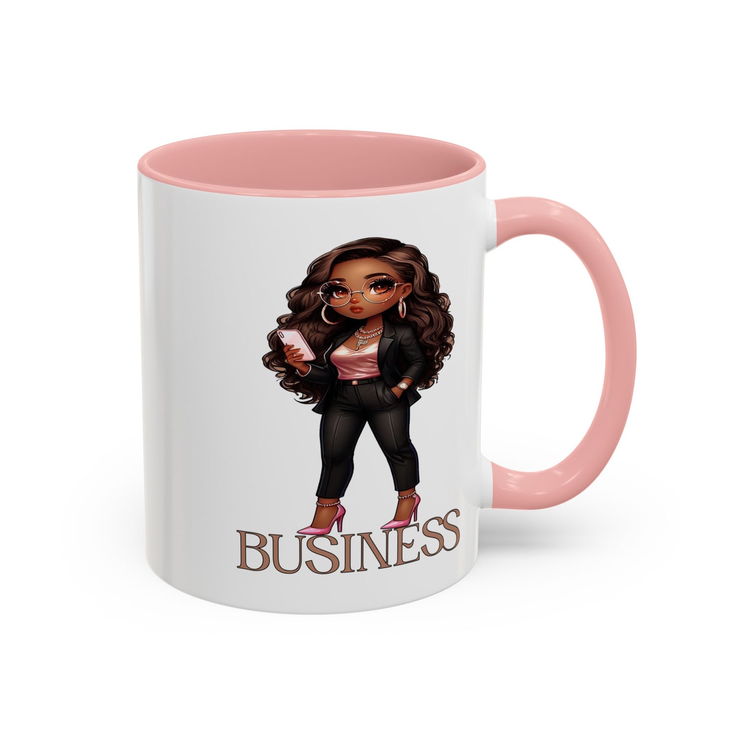 Standing on Business-Brown Woman-Accent Coffee Mug (11, 15oz)