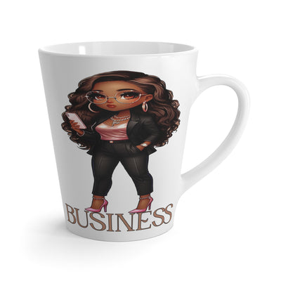 Standing on Business-Brown Woman-Latte Mug, 12oz