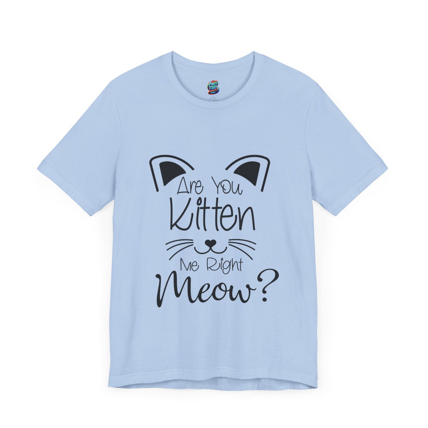 Are You Kitten Me Black-Jersey Knit T-Shirt