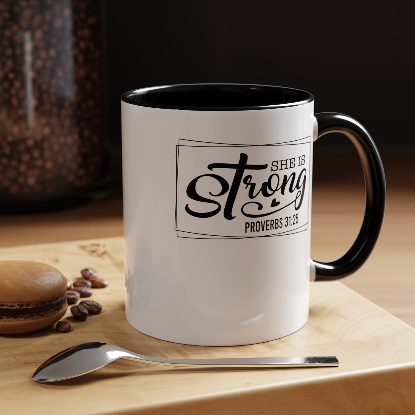 She is Strong-Accent Coffee Mug (11, 15oz)