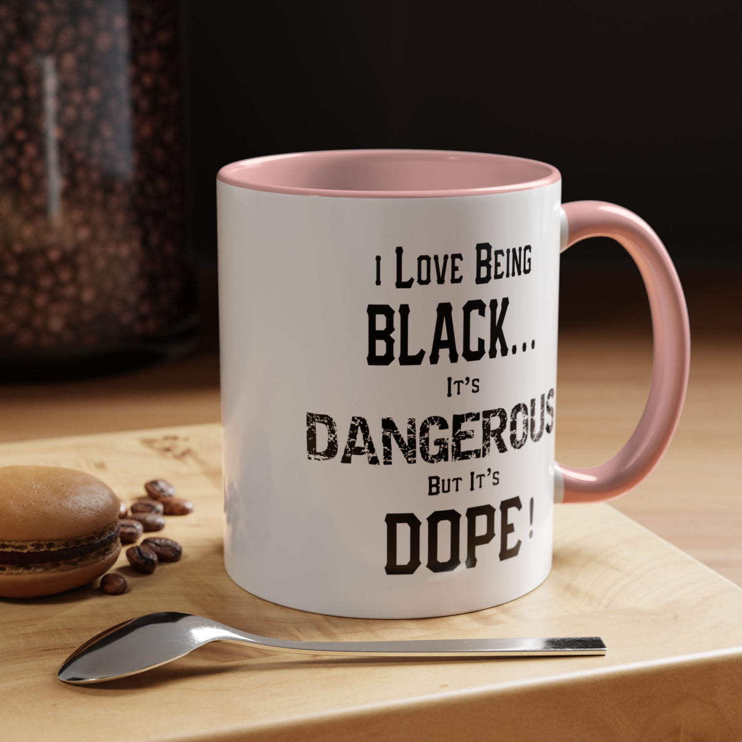 Black is Dangerous-Accent Coffee Mug (11, 15oz)