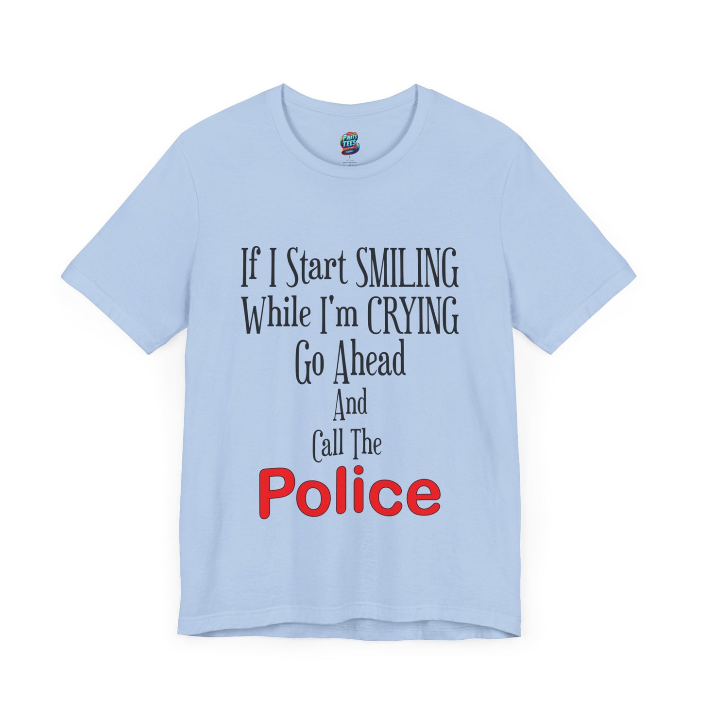 Smiling-Crying-Jersey Knit T-Shirt