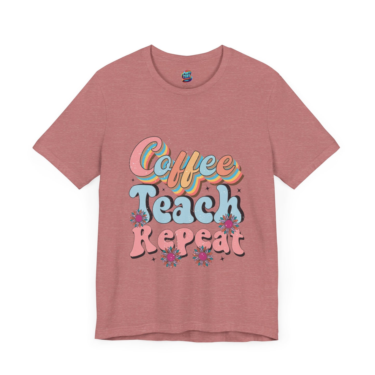 Coffee-Teach-Repeat-Jersey Knit T-Shirt