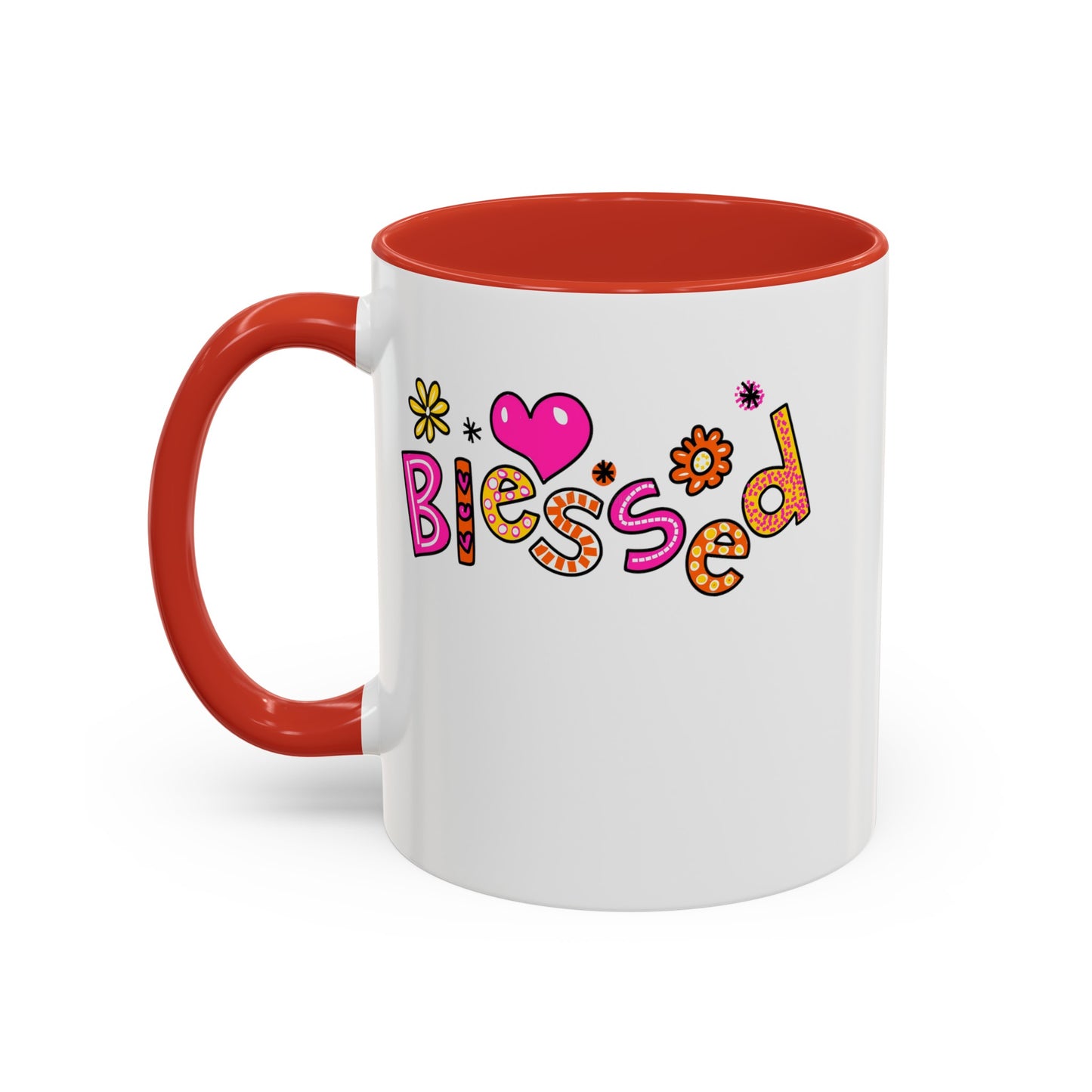 Blessed Flowers-Accent Coffee Mug (11, 15oz)
