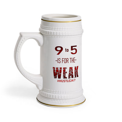 9 to 5-Traditional Gold Trim Stein Mug , 22oz