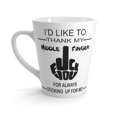 Fu(k You-Middle Finger-Latte Mug, 12oz