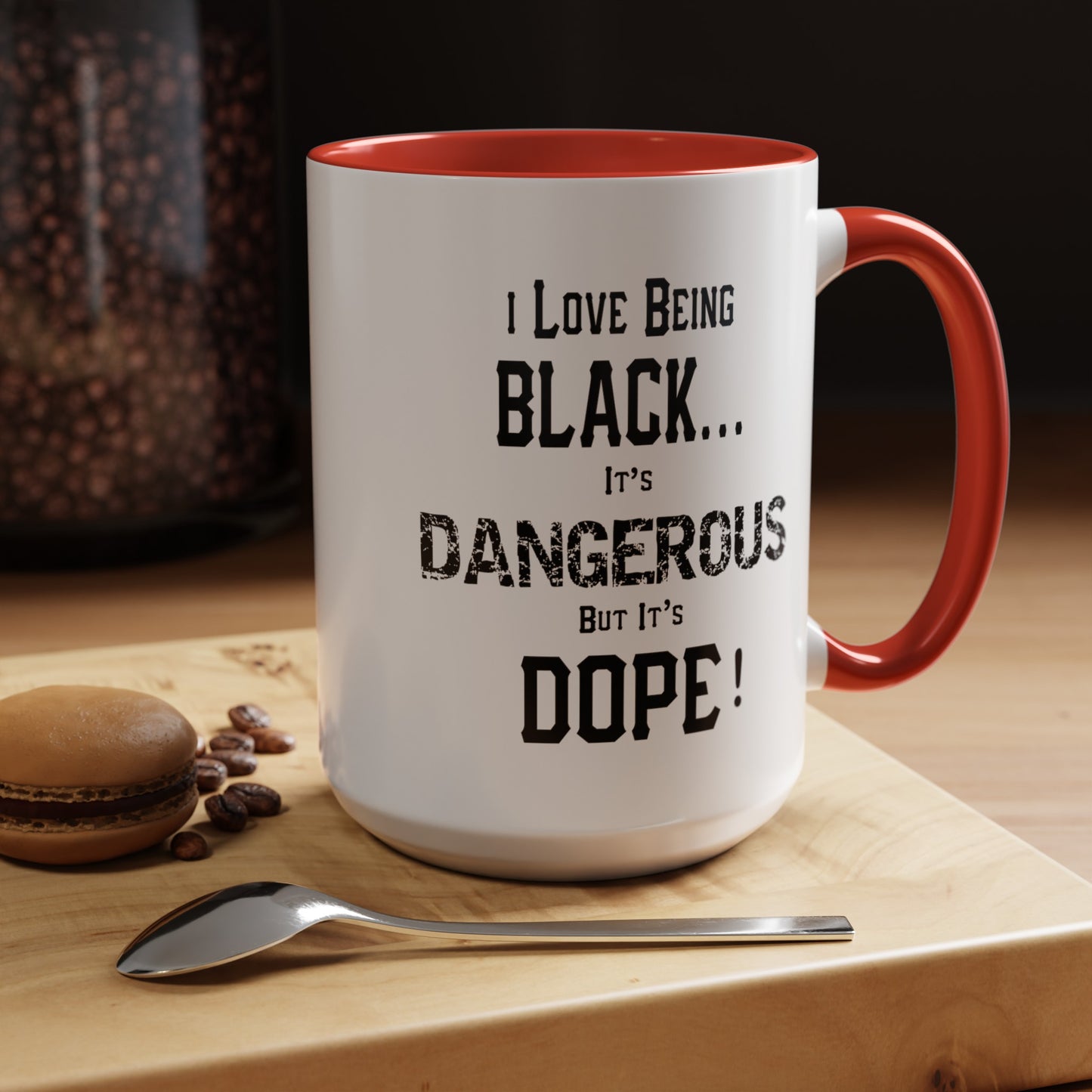 Black is Dangerous-Accent Coffee Mug (11, 15oz)