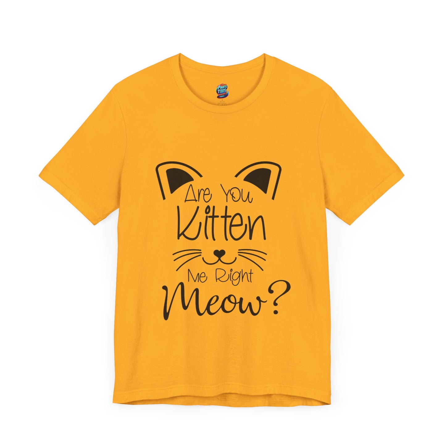 Are You Kitten Me Black-Jersey Knit T-Shirt