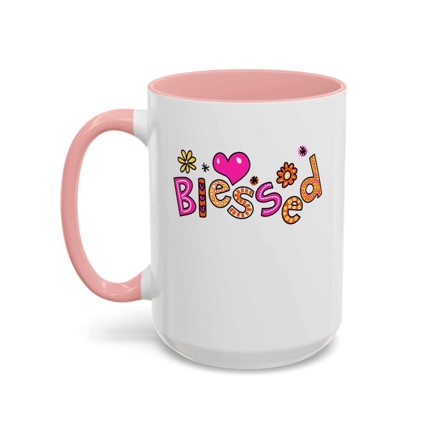Blessed Flowers-Accent Coffee Mug (11, 15oz)