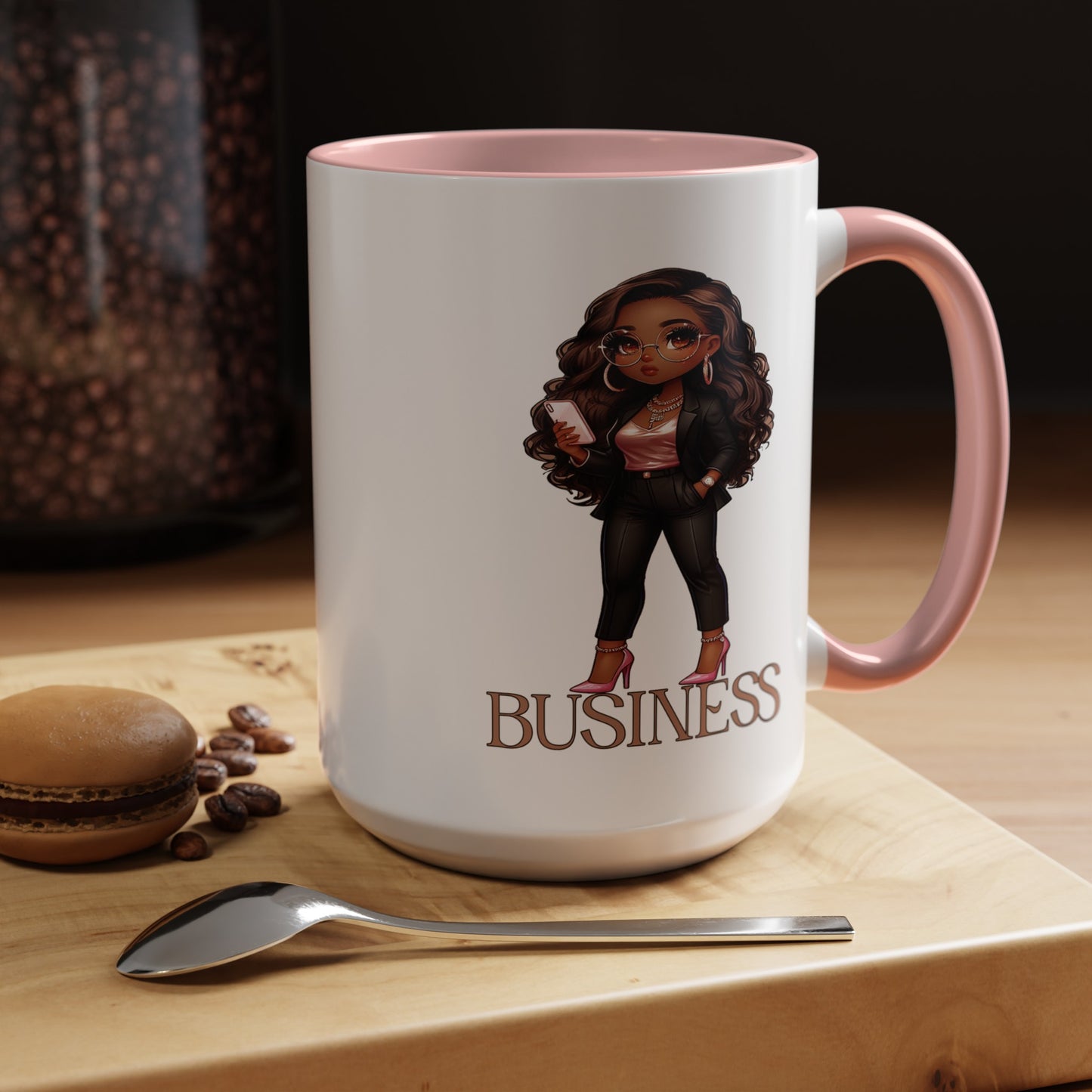 Standing on Business-Brown Woman-Accent Coffee Mug (11, 15oz)