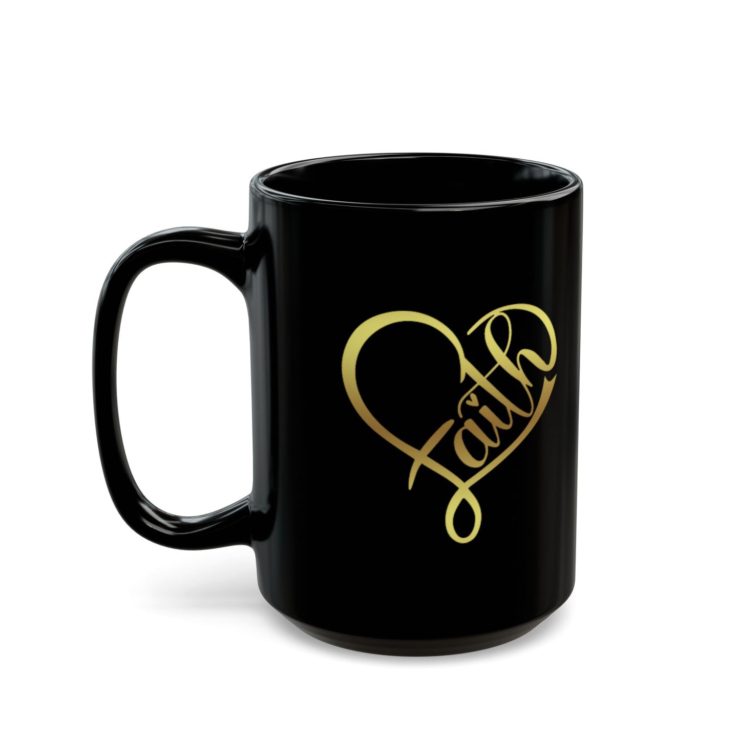 Faith Heart-Black Mug (11oz, 15oz)