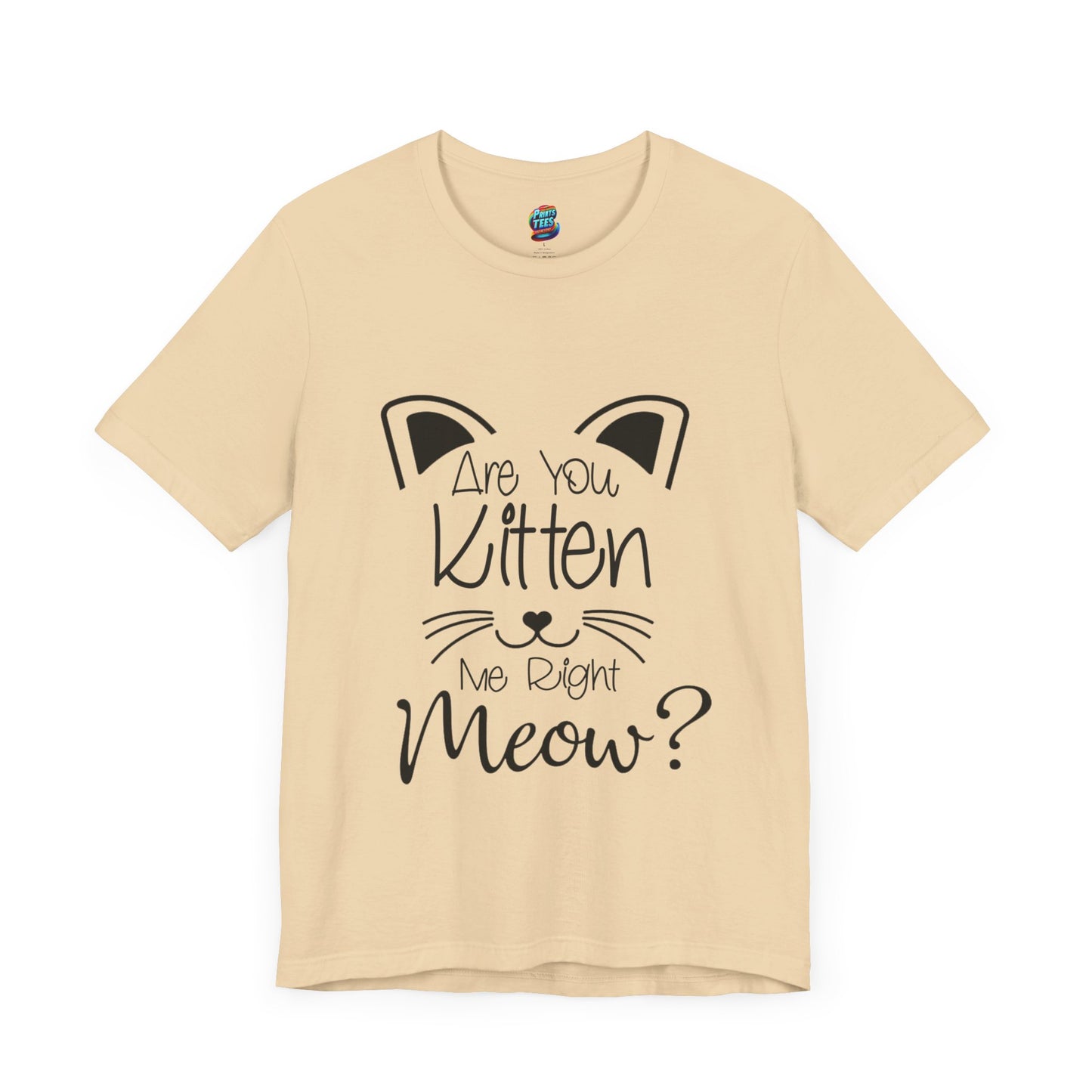 Are You Kitten Me Black-Jersey Knit T-Shirt