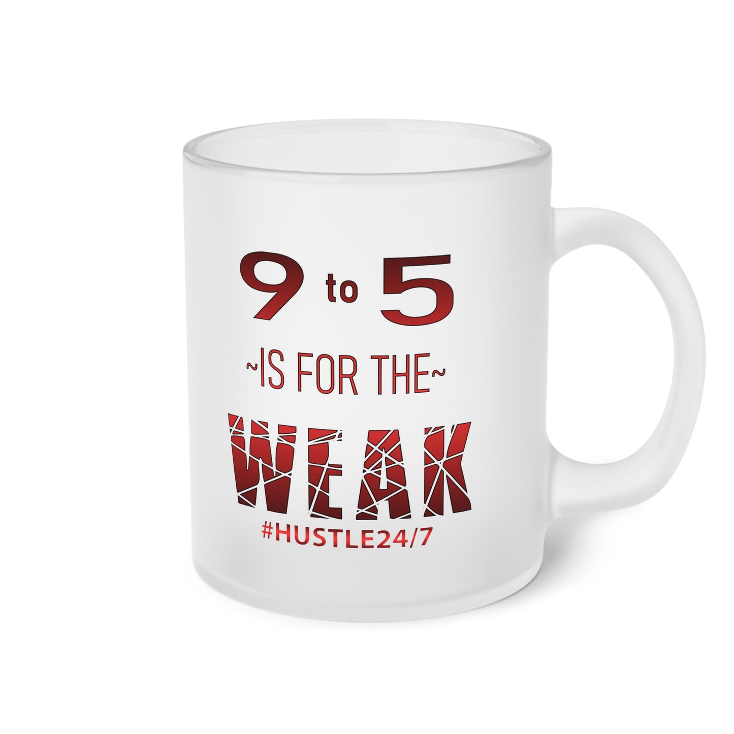 9 to 5-Frosted Glass Mug, 11oz