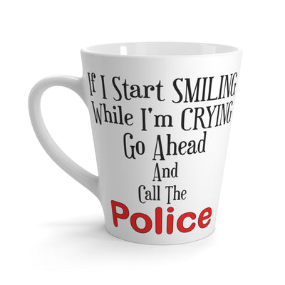 Smiling-Crying-Latte Mug, 12oz