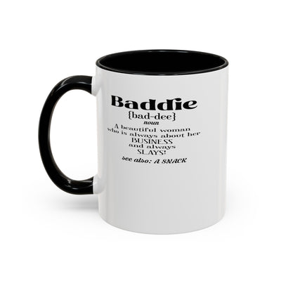 Baddie Definition-Accent Coffee Mug (11, 15oz)