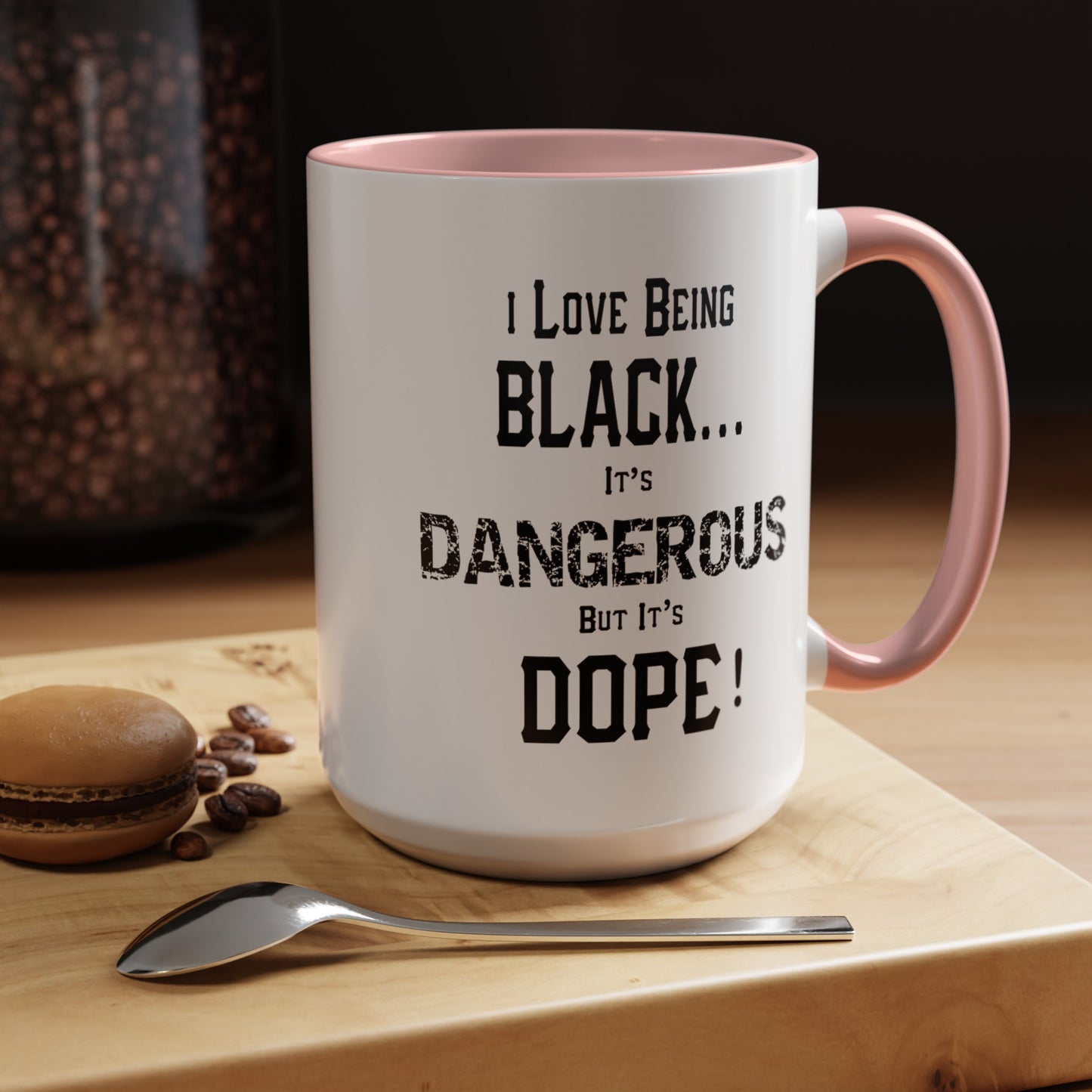 Black is Dangerous-Accent Coffee Mug (11, 15oz)