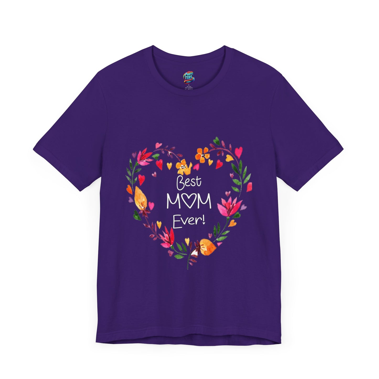 Best Mom Floral Heart-Jersey Knit T-Shirt