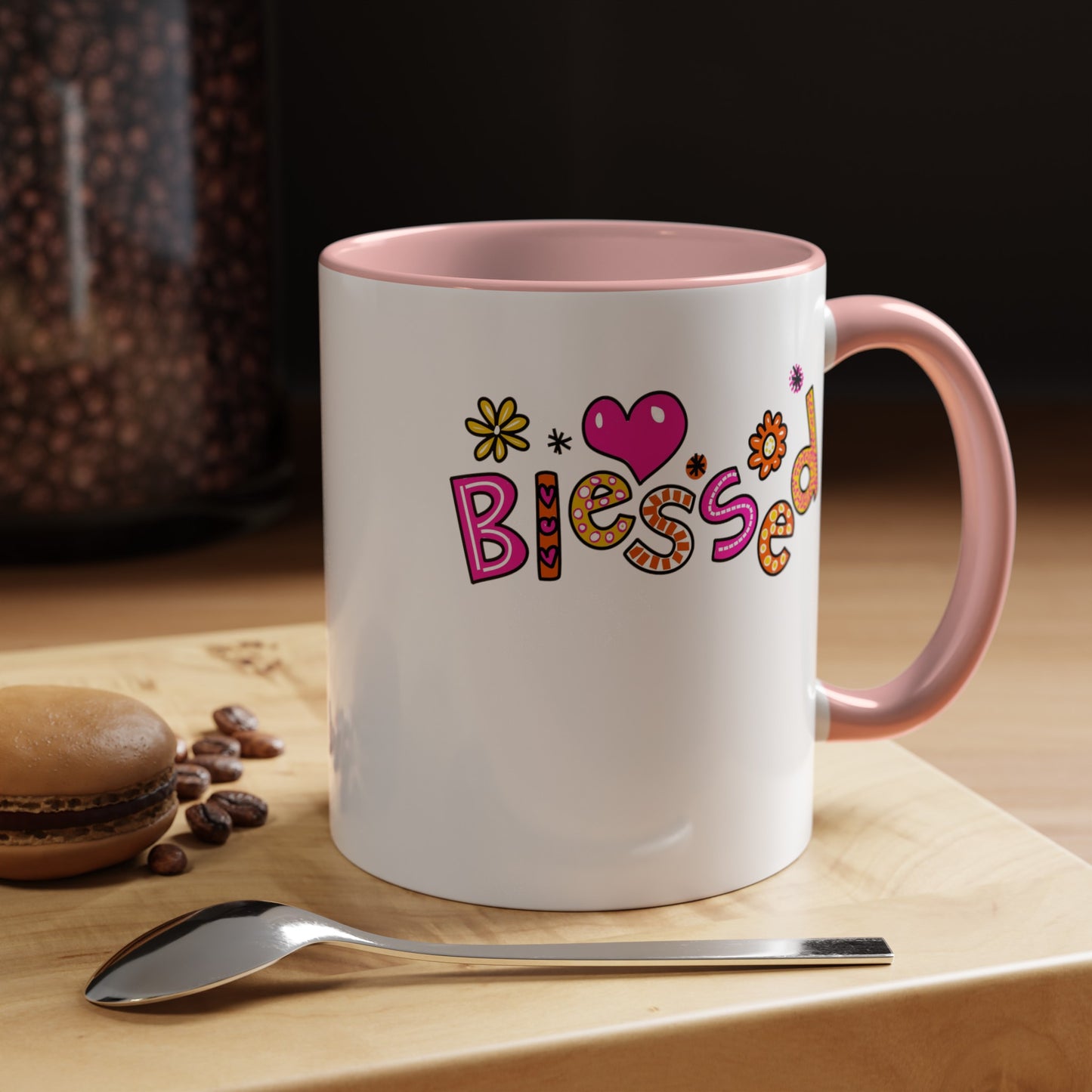 Blessed Flowers-Accent Coffee Mug (11, 15oz)