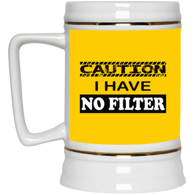 Caution-No Filter-Beer Stein 22oz.