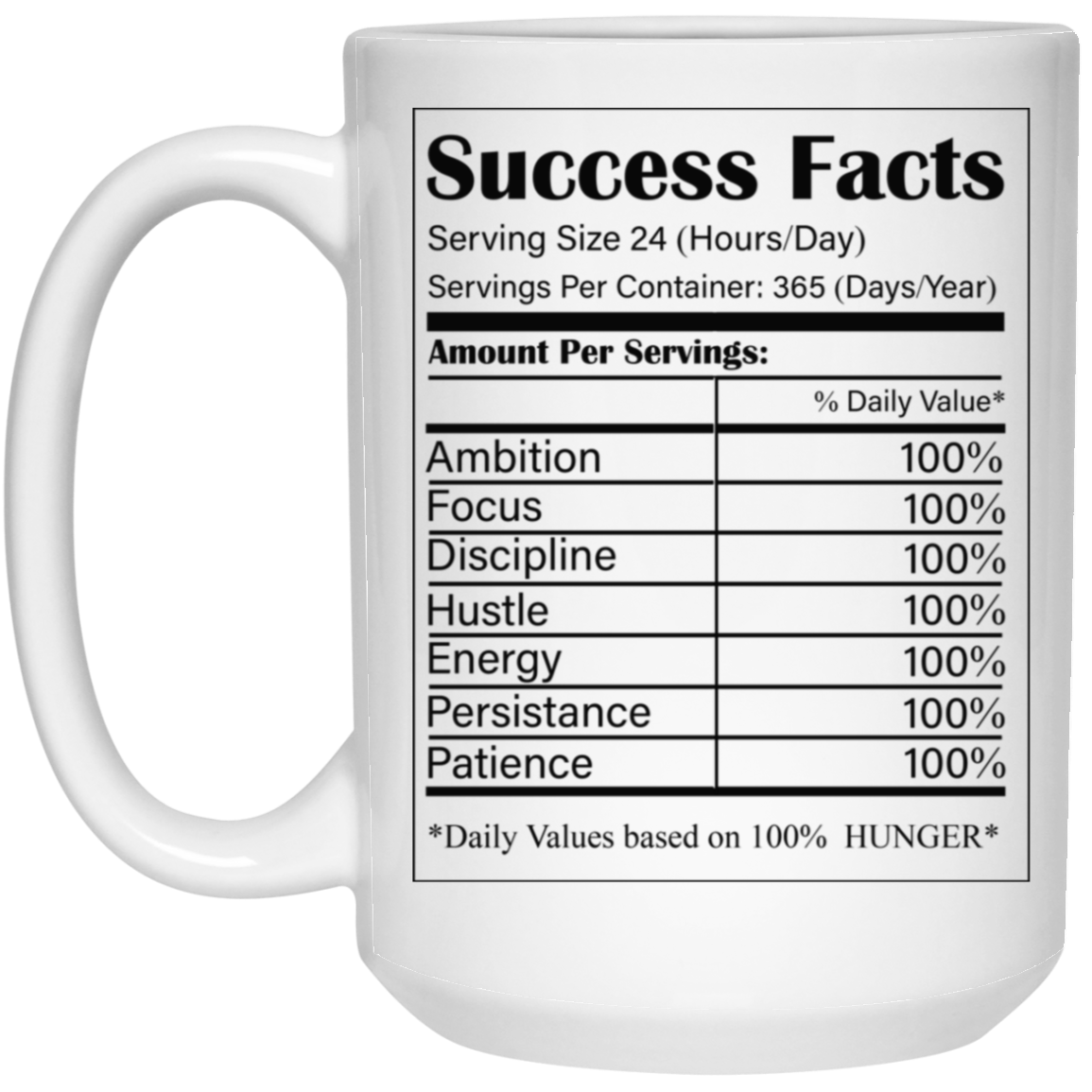 Success Facts-15oz White Mug