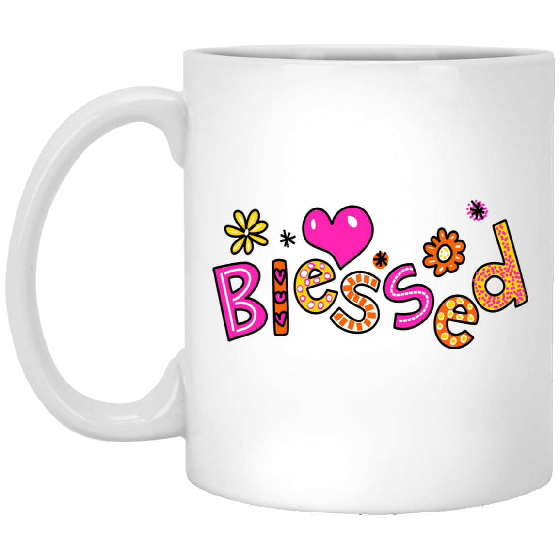 Blessed Flowers-11oz White Mug