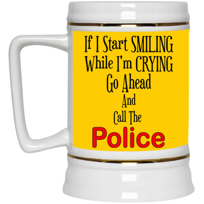 Smiling-Crying-Beer Stein 22oz.