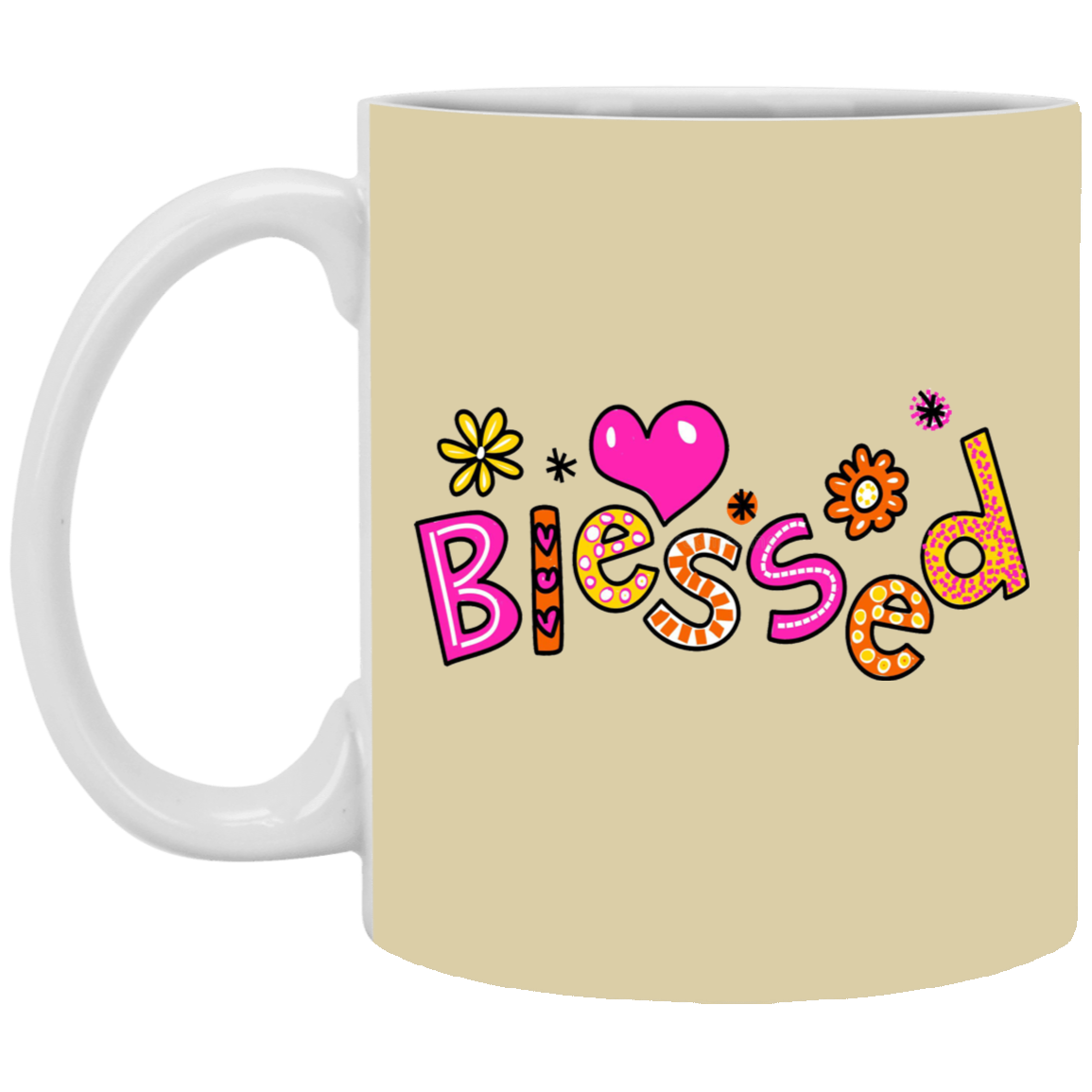 Blessed Flowers-11oz White Mug