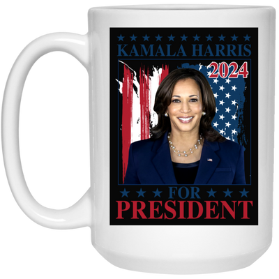 Kamala Harris For President-15oz Ceramic White Mug