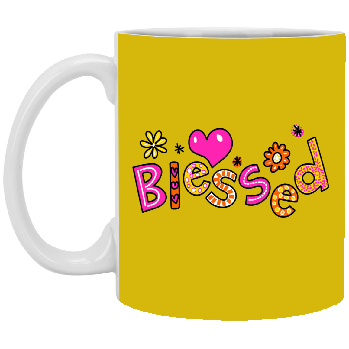 Blessed Flowers-11oz White Mug