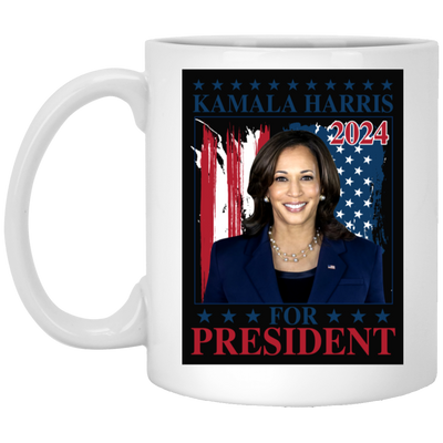 Kamala Harris For President-11oz Ceramic White Mug