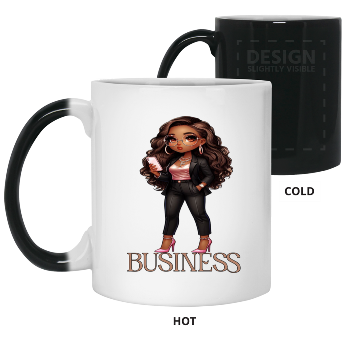 Standing on Business-Brown Woman-11oz Color Changing Mug