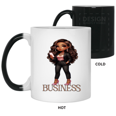 Standing on Business-Brown Woman-11oz Color Changing Mug