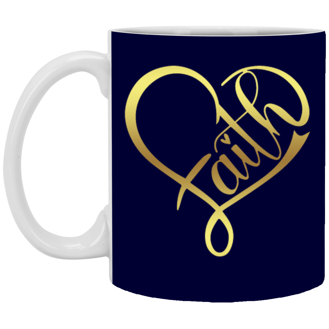 Faith Heart-11oz White Mug