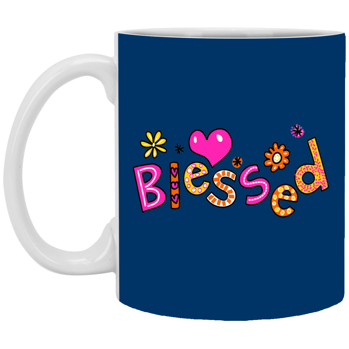 Blessed Flowers-11oz White Mug