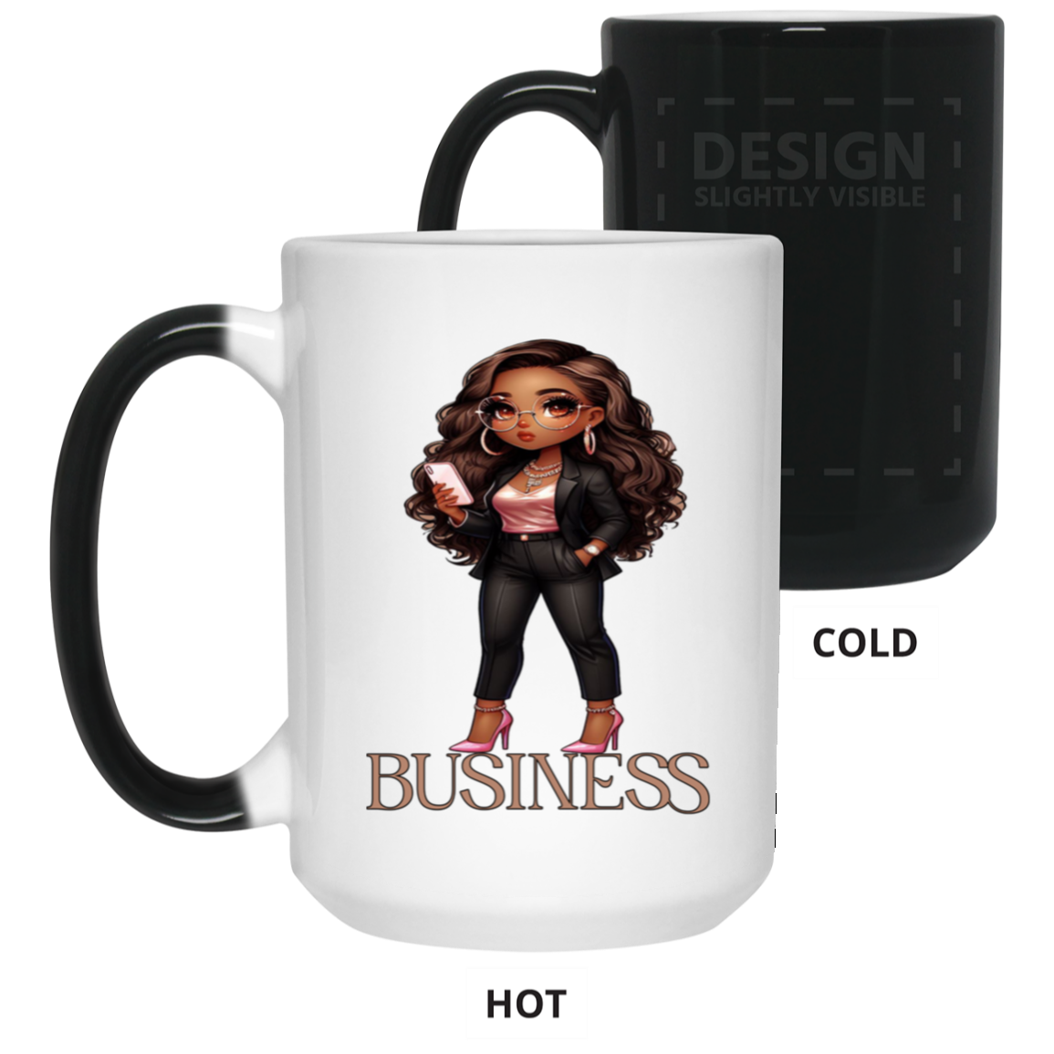 Standing on Business-Brown Woman-15oz Color Changing Mug