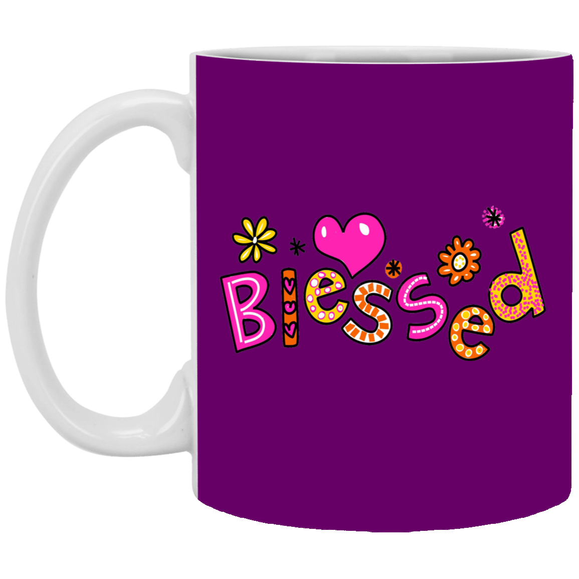 Blessed Flowers-11oz White Mug