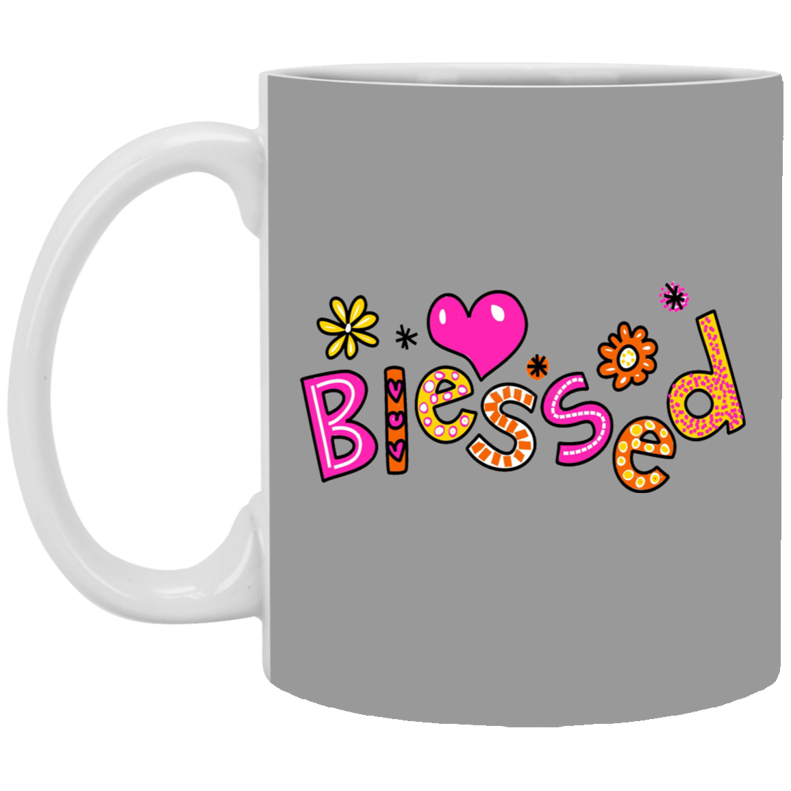 Blessed Flowers-11oz White Mug