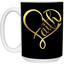 Faith Heart-15oz White Mug