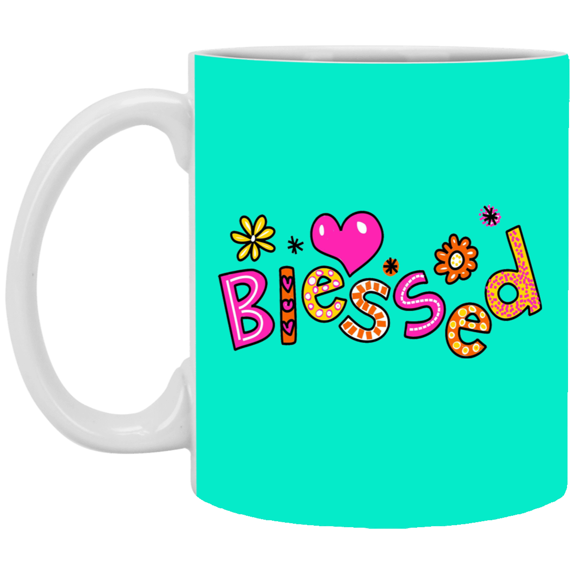 Blessed Flowers-11oz White Mug
