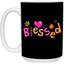 Blessed Flowers-15oz White Mug