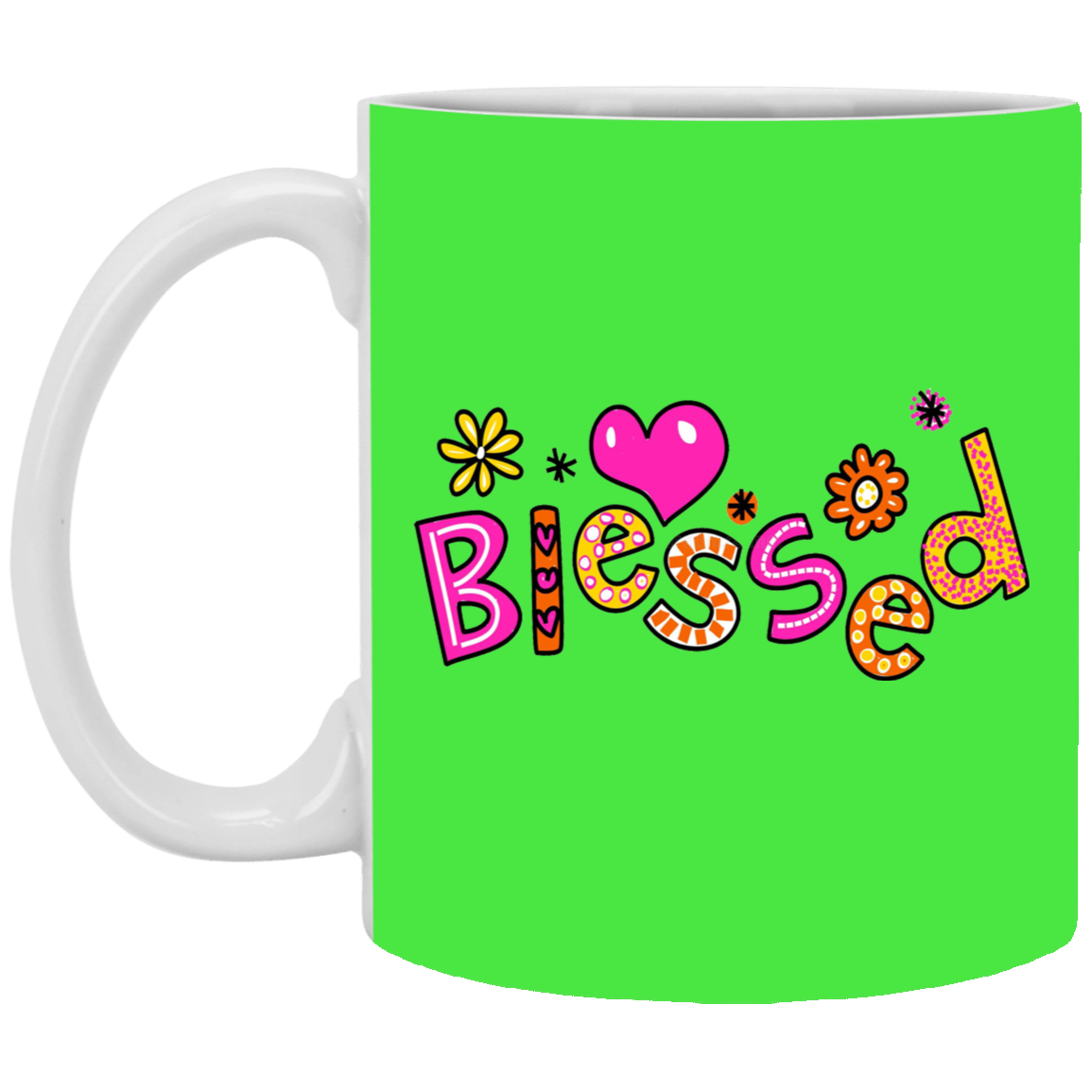 Blessed Flowers-11oz White Mug