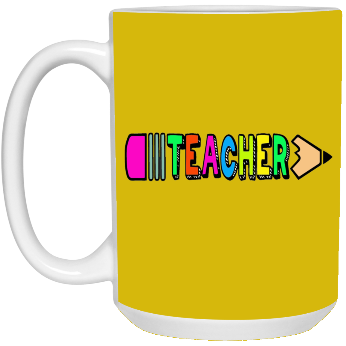 Pencil Teacher-Repeat-15oz White Mug