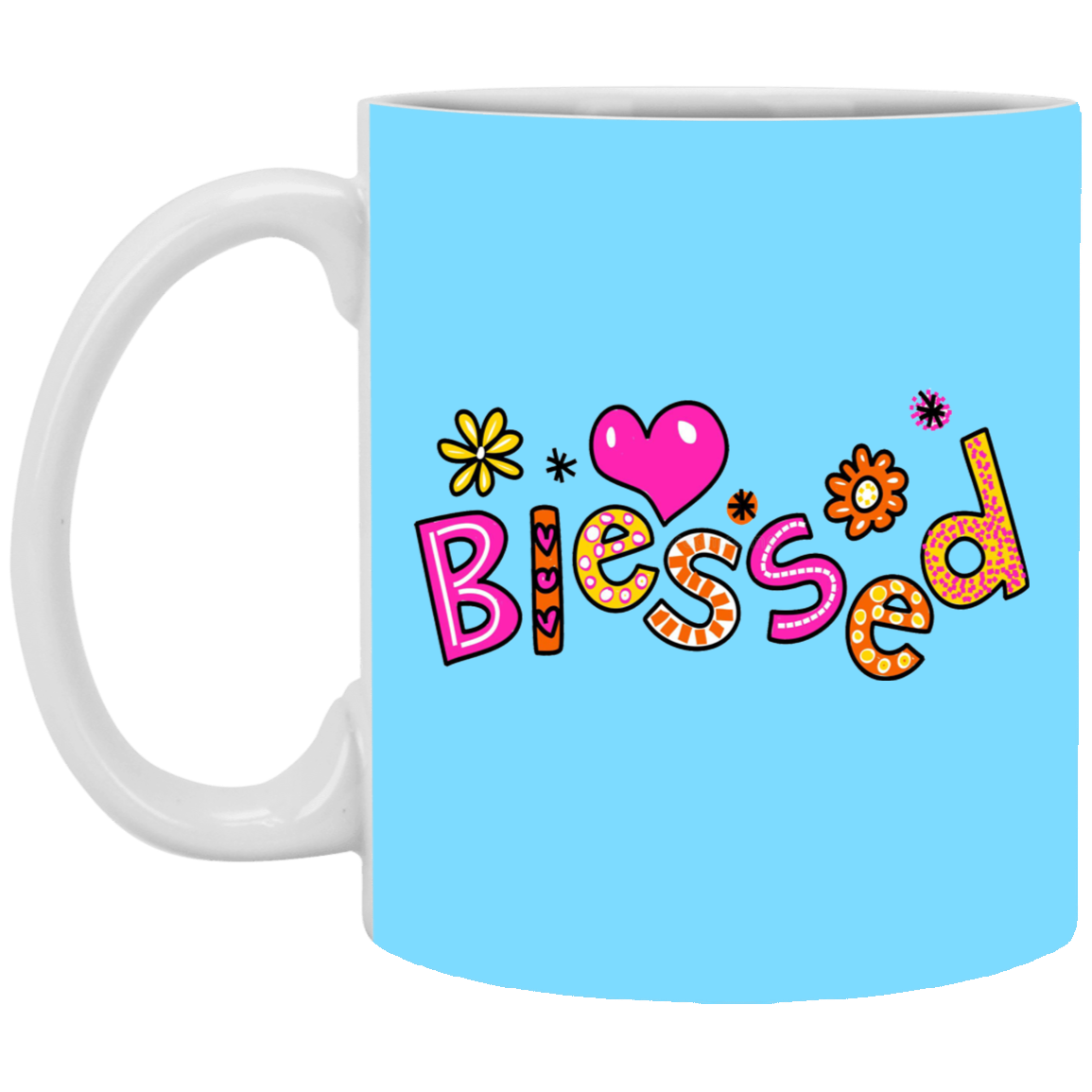 Blessed Flowers-11oz White Mug