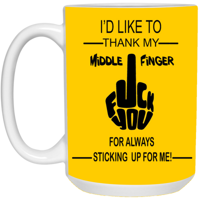 Fu(k You-Middle Finger-15oz White Mug