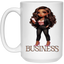 Standing on Business-Brown Woman-15oz White Mug