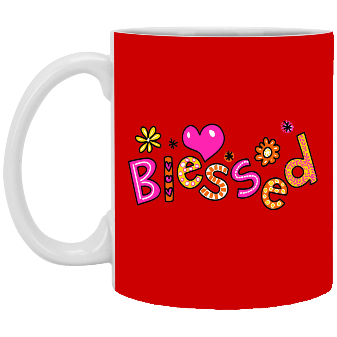 Blessed Flowers-11oz White Mug