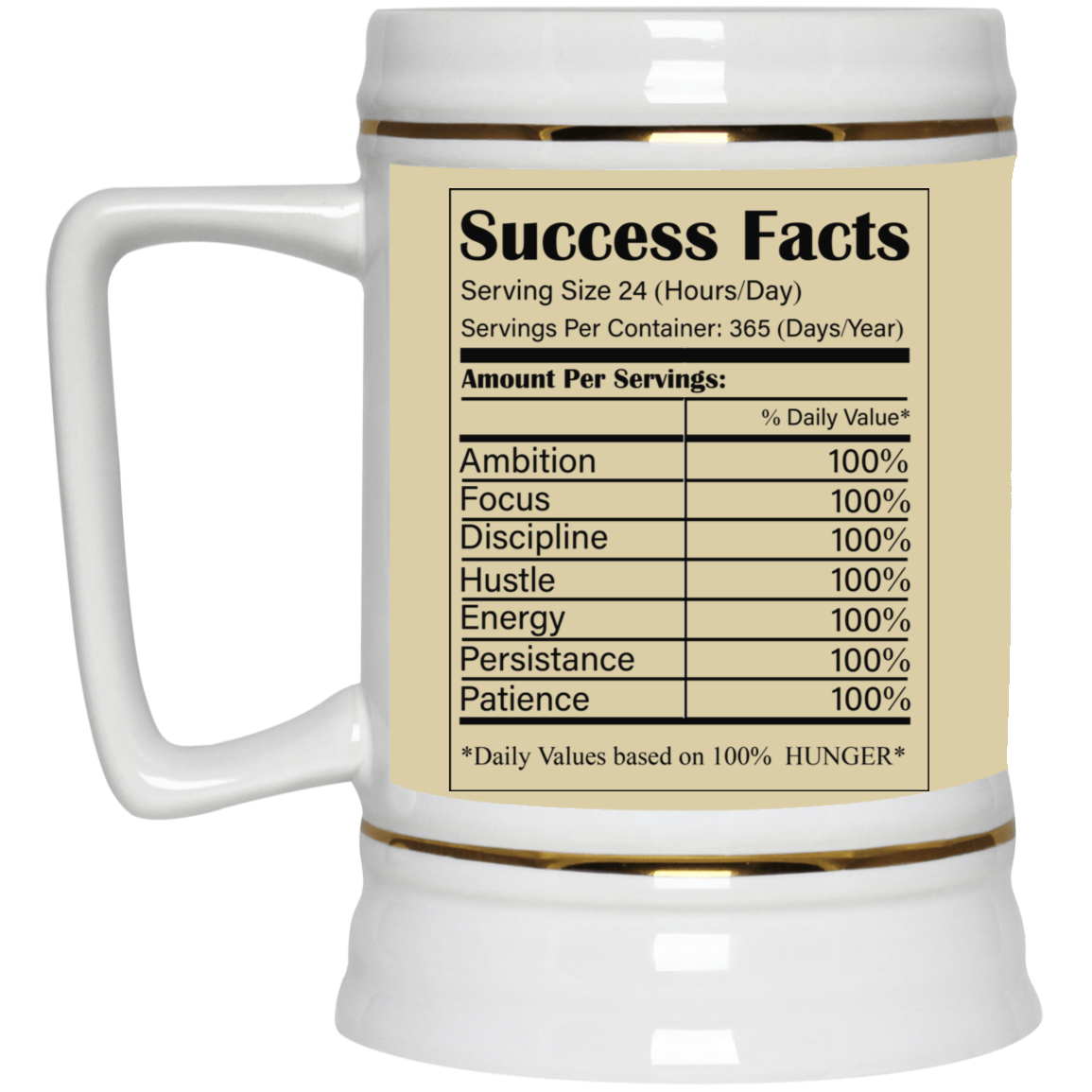 Success Facts-Beer Stein 22oz.