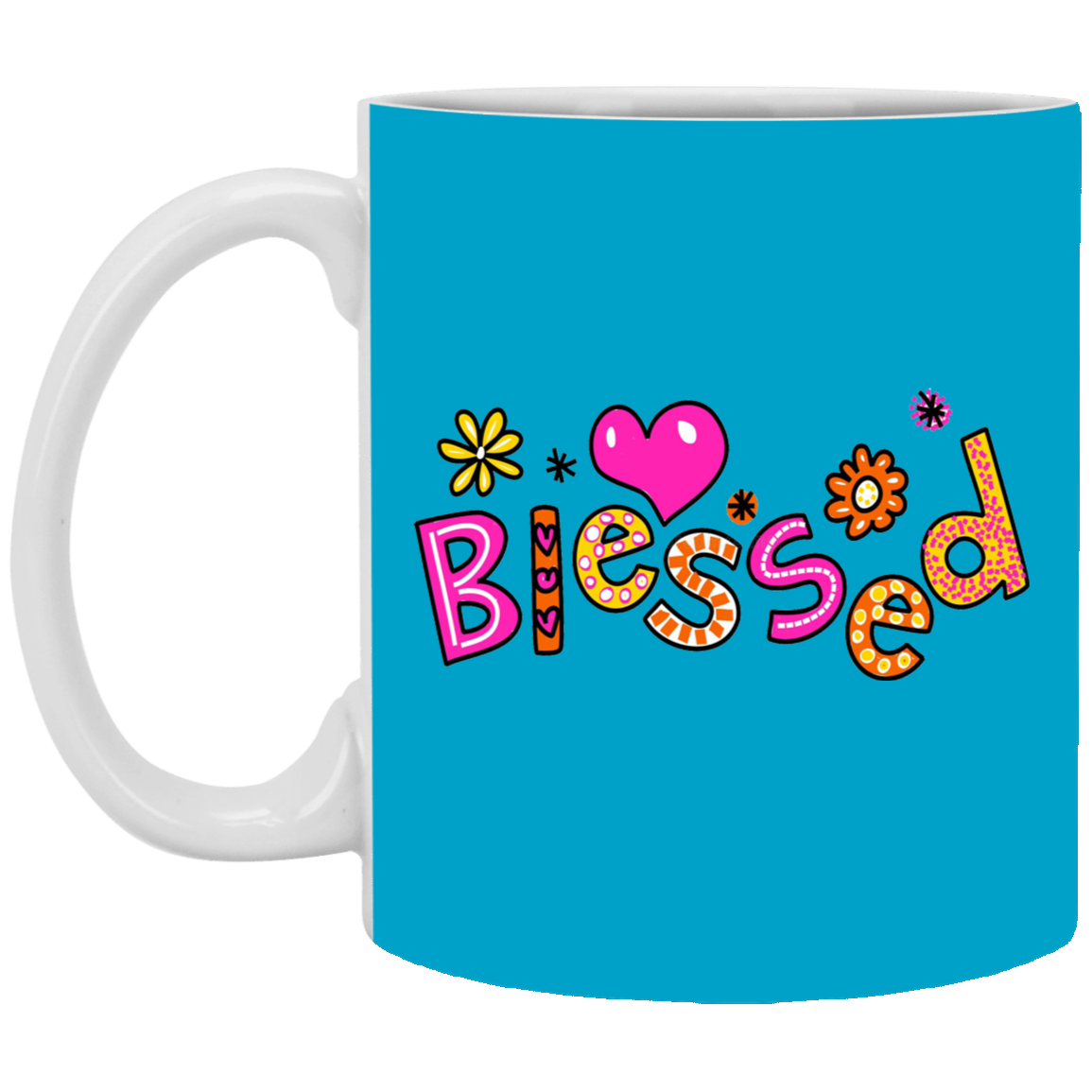 Blessed Flowers-11oz White Mug