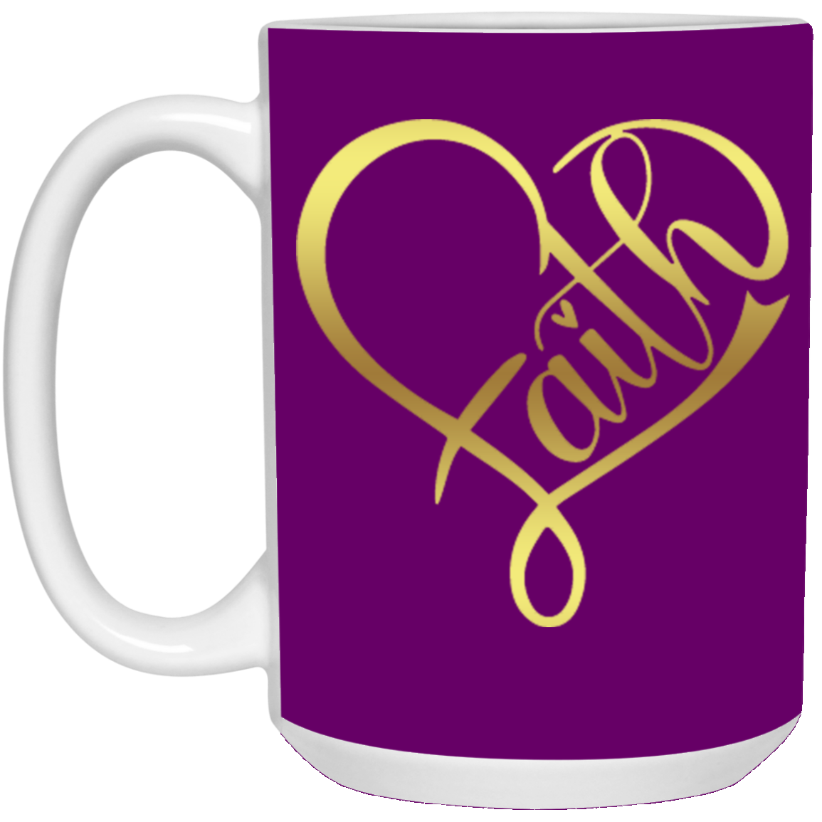 Faith Heart-15oz White Mug